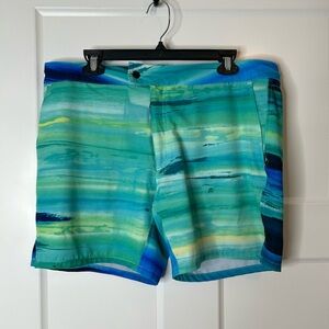 Goodlife Men’s Size 36 Tropical Print Board Style Shorts Blue Green 4182